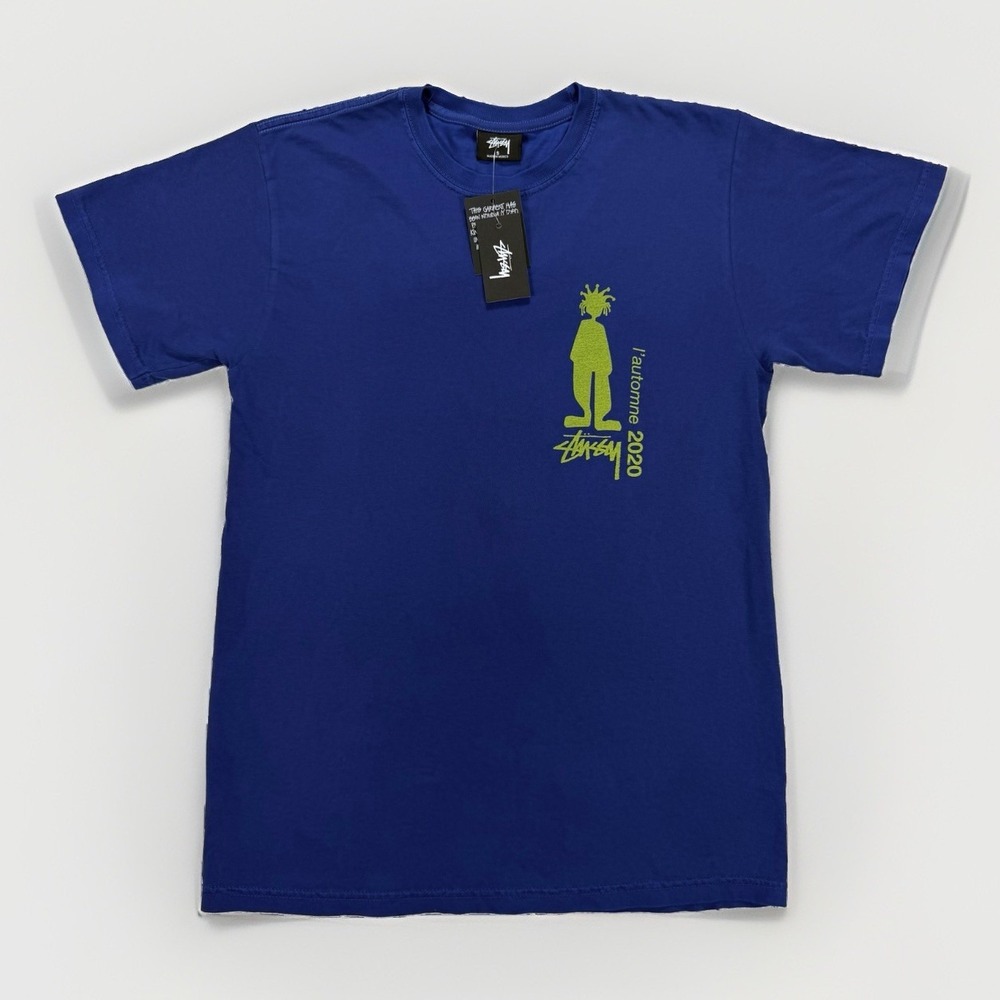 Stussy Graphic T Shirt Men's S Blue Pigment Dyed Delusion Streetwear Skate NWT